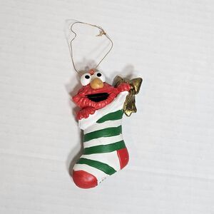 Vintage 1993 Sesame Street Kurt Adler Christmas Ornament Elmo in Stocking